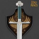 United Cutlery The Sword of Faramir | Lord of the Rings Licensed Replica | Antique Steel Finish | Wall Display Plaque | LOTR Merchandise Certificate of Authenticity | Full Size Movie Prop Collectible