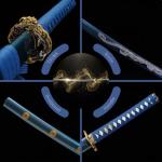 Eroton- Full Handmade Real Japanese Samurai Katana Sword 1045/1060/1095/T10High Carbon Steel Heat Tempered/Clay Tempered, Dragon Tsuba,Full Tang,Functional Sharp, Razor Sharp,Battle Ready(2.7ib)…