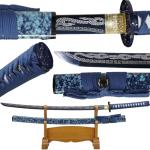 1045/1060 high Carbon Steel Full Hand Forged Traditional , Katana Sword Hademade Heat Tempered ，Japanese Samurai Swords ，Full Tang,Functional,Blue
