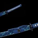 1045/1060 high Carbon Steel Full Hand Forged Traditional , Katana Sword Hademade Heat Tempered ，Japanese Samurai Swords ，Full Tang,Functional,Blue