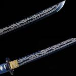 1045/1060 high Carbon Steel Full Hand Forged Traditional , Katana Sword Hademade Heat Tempered ，Japanese Samurai Swords ，Full Tang,Functional,Blue