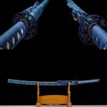 1045/1060 high Carbon Steel Full Hand Forged Traditional , Katana Sword Hademade Heat Tempered ，Japanese Samurai Swords ，Full Tang,Functional,Blue