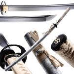 TUONEX Handmade Sharp Katana, Traditional Clay Tempered 1060 Steel 56HRC Katana Sword, Full Tang Authentic Japanese Craft Samurai Sword