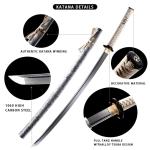 TUONEX Handmade Sharp Katana, Traditional Clay Tempered 1060 Steel 56HRC Katana Sword, Full Tang Authentic Japanese Craft Samurai Sword
