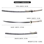 TUONEX Handmade Sharp Katana, Traditional Clay Tempered 1060 Steel 56HRC Katana Sword, Full Tang Authentic Japanese Craft Samurai Sword