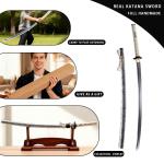 TUONEX Handmade Sharp Katana, Traditional Clay Tempered 1060 Steel 56HRC Katana Sword, Full Tang Authentic Japanese Craft Samurai Sword