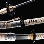 TUONEX Handmade Sharp Katana, Traditional Clay Tempered 1060 Steel 56HRC Katana Sword, Full Tang Authentic Japanese Craft Samurai Sword