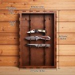 ZAYALI Pocket Knife Display Stand - Rustic Knife barn Military Folding Knife Shadow Box Wall Cabinet - Knife Showcase for Collections -Pocket Knife Shelf