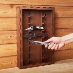 ZAYALI Pocket Knife Display Stand - Rustic Knife barn Military Folding Knife Shadow Box Wall Cabinet - Knife Showcase for Collections -Pocket Knife Shelf