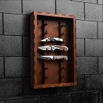 ZAYALI Pocket Knife Display Stand - Rustic Knife barn Military Folding Knife Shadow Box Wall Cabinet - Knife Showcase for Collections -Pocket Knife Shelf