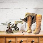 BestGiftEver Western Style Hunting Blade Knife with Horse Decorative Knife Stand - Unique Gifts for Hunters, Knife Display Collectors and Western Home Decor Enthusiasts