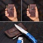 Custom Damascus Pocket Knife - Folding Outdoor Tool