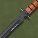 K Exclusive 1942 U.S. Combat Sword with Sheath | Inspired by US Armed Forces WWII Weapon | World War II Collectible | Black Coated AUS-6 Stainless Steel | Shoulder Strap | Overall Length 27.5"