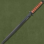 K Exclusive 1942 U.S. Combat Sword with Sheath | Inspired by US Armed Forces WWII Weapon | World War II Collectible | Black Coated AUS-6 Stainless Steel | Shoulder Strap | Overall Length 27.5"