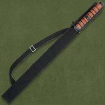 K Exclusive 1942 U.S. Combat Sword with Sheath | Inspired by US Armed Forces WWII Weapon | World War II Collectible | Black Coated AUS-6 Stainless Steel | Shoulder Strap | Overall Length 27.5"