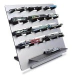 METALTER Pocket Knife Display Holder, EDC Tool and Multitool Storage Stand, Aluminum Alloy 12 inches, Dark Gray