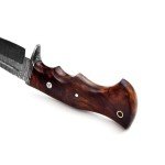 Poshland Custom Handmade Damscus Steel Knife. Perfect Grip Wooden Handle