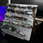 METALTER Pocket Knife Display Holder, EDC Tool and Multitool Storage Stand, Aluminum Alloy 12 inches, Dark Gray