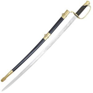 Armory Replicas™ - Commemorative Replica US Calvary Officer Saber - Forged Carbon Steel Decorative Collectible Engraved Civil War Sword w/Metal Scabbard