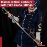 Armory Replicas™ - Commemorative Replica US Calvary Officer Saber - Forged Carbon Steel Decorative Collectible Engraved Civil War Sword w/Metal Scabbard