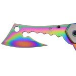 Snake Eye Tactical 12" Jumbo Huge Heavy Duty Ultra Smooth One Hand Opening Folding Pocket Knife Limited Edition Collectors Knife - Ideal for Recreational Work Hiking Camping (Rainbow)