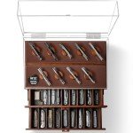 Holme & Hadfield Premium Knife Display Case for up to 50 Knives – Extra Large Handcrafted Wooden Pocket Knife Organizer for Collections – Birthday Gift for EDC Collectors – Luxury Built to Last