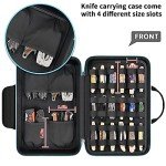 Knife Display Case for 45+ Pocket Knives, for Butterfly Knife Storage Bag, Folding Knives Organizer Holder Box, Knives Collection Protector for Survival, Tactical, Outdoor, Kitchen, EDC Mini Knife