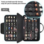 Knife Display Case for 45+ Pocket Knives, for Butterfly Knife Storage Bag, Folding Knives Organizer Holder Box, Knives Collection Protector for Survival, Tactical, Outdoor, Kitchen, EDC Mini Knife