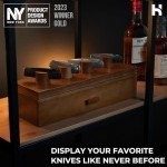 Holme & Hadfield Premium Knife Display Case for up to 10 Knives – Handcrafted Wooden Pocket Knife Organizer for Collections – Birthday Day Gift for EDC Collectors – Luxury Built to Last