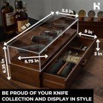 Holme & Hadfield Premium Knife Display Case for up to 10 Knives – Handcrafted Wooden Pocket Knife Organizer for Collections – Birthday Day Gift for EDC Collectors – Luxury Built to Last