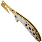 Snake Eye Tactical 12" Jumbo Huge Heavy Duty Ultra Smooth One Hand Opening Folding Pocket Knife Limited Edition Collectors Knife - Ideal for Recreational Work Hiking Camping (Gold)