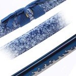 Eroton-Handmade Samurai Katana Sword Real,Full Tang Heat Tempered 1045/1060 High Carbon Steel Sharp Functional,41 Inches for Room Decoration Gift Cosplay Blue……