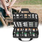 samdew Knife Display Bag for 74+ Pocket Knives, Butterfly Knife Storage Case with 3 Different Size Slots, Folding Knife Organizer Holder, Knife Collection Box with Hard PE Board, Soft Bag Only