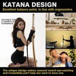 OKSs Katana Sword Real Rayskin Hardwood Saya Handmade Japanese Samurai High Carbon Steel Sword Can Chop Bamboo, Gold White