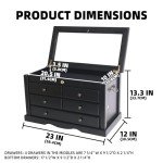 DisplayGifts Collector's Choice Solid Wood Knife Display Case Tool Storage Cabinet w/ 5 Drawer Gallery Quality Black