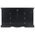 DisplayGifts Collector's Choice Solid Wood Knife Display Case Tool Storage Cabinet w/ 5 Drawer Gallery Quality Black