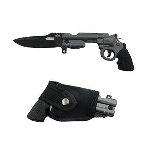 Blazing Steel Revolver Folding Pocket Knife - Gunmetal