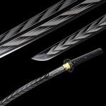 Karwna Real Black Katana Sword Sharp - Japanese Samurai Swords are a Unique Gift for Men - Sword Real Steel with Metal Blade Makes a Memorable for Martial Arts Enthusiasts or Sword Collectors