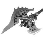 Sword Valley Shadowmourne - Legendary Two-Handed Axe - 110cm/43.31 Inches - Blade Carving Rune Symbols - Stainless Steel Blade - Cosplay Prop Anime Sword - Perfect Collectibles