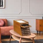 GlikCeil Pocket Knife Display Case Glass Top Display Case Holder Tool Storage Cabinet with Felt Bottom Drawers 7-Tier Pocket Knife Storage for Men Gift