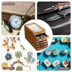 GlikCeil Pocket Knife Display Case Glass Top Display Case Holder Tool Storage Cabinet with Felt Bottom Drawers 7-Tier Pocket Knife Storage for Men Gift