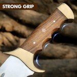 WARIVO KNIFE Handmade D2 Steel 18 Inches Large Bowie Knife, Full Tang Fixed Blade With Rosewood Handle and Brass Guard Hunting Knife with Leather Sheath Ideal for Camping, Hiking, Survival