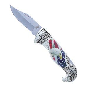 Patriotic Bald Eagle Folding Pocket Knife, 8