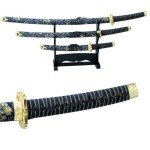 BladesUSA Jl-021Bl4 Katana Samurai Sword Set, 3-Piece with Scabbard and Display Stand, 40-Inch Overall Katana