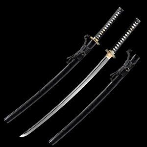 Katana Sword 41" Spring Steel Clay Tempered Razor Sharp Blade Full Tang Handmade -Real Katana Sword Sharp-Japanese Samurai Swords are a Unique Gift for Men