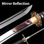 Katana Sword 41" Spring Steel Clay Tempered Razor Sharp Blade Full Tang Handmade -Real Katana Sword Sharp-Japanese Samurai Swords are a Unique Gift for Men