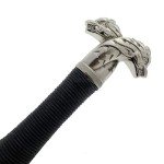 49" Fantasy Monster Slayer Silver Sword Replica - Collectible Stainless-Steel Blade Two Handed Sword w/Scabbard & Faux Leather Handle – Perfect Replica Swords for LARP, Cosplay, & More