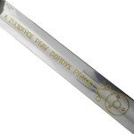 49" Fantasy Monster Slayer Silver Sword Replica - Collectible Stainless-Steel Blade Two Handed Sword w/Scabbard & Faux Leather Handle – Perfect Replica Swords for LARP, Cosplay, & More