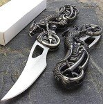 7" Stainless Steel Dragon Design Folding Knife