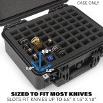 CASEMATIX 56 Folding Knife Case - Waterproof Pocket Knife Holder and Knife Box Organizer Fits 56 Folding Knives, Swiss Army Knives & More Up To 5.5" Folded in Lockable Knife Storage Case
